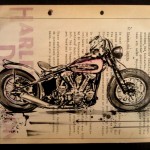 vintage motorcycle drawing