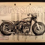 vintage motorcycle drawing