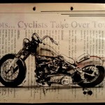 vintage motorcycle drawing