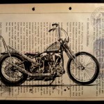 vintage motorcycle drawing